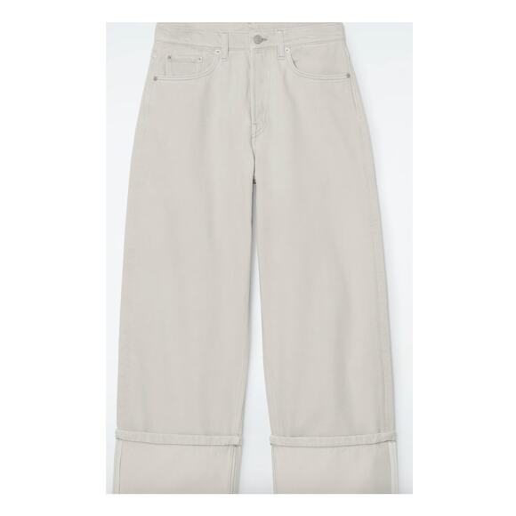 COS FACADE TURN-UP STRAIGHT-LEG JEANS Gray Womens Size 27 - Picture 1 of 7